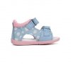 Sandałki skórzane D.D.STEP G075-61329AM AERO BLUE na rzepy